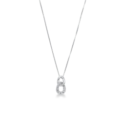 Collar groumette y circonitas en oro blanco
