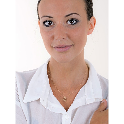 Cadena corazón en oro amarillo 18k, 40 cm