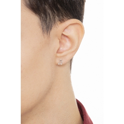 Mono pendiente oro blanco con nota musical