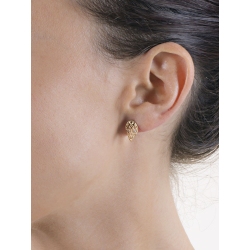 Pendientes ovalados en oro amarillo y blanco de 18k 2
