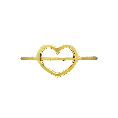 Anillo corazón estilizado en oro amarillo 18k
