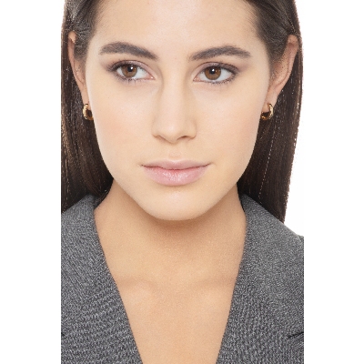 Pendientes de aro en oro amarillo 18k, 13 mm