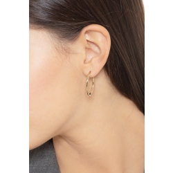Pendientes ovalados tubo hueco en oro amarillo 18k 2