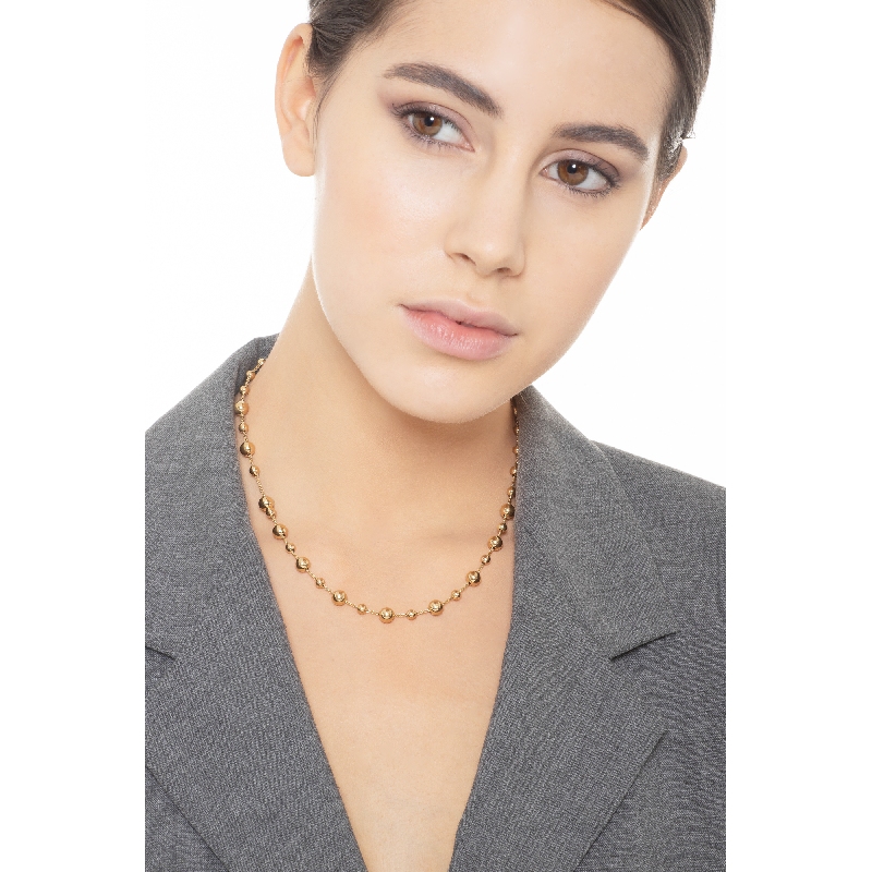Collar de oro amarillo de 18 quilates con esferas