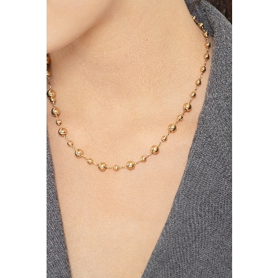 Collar de oro amarillo de 18 quilates con esferas