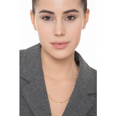 Collar en Oro Amarillo 18k malla groumette plana 50 cm