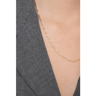 Collar en Oro Amarillo 18k malla groumette plana 50 cm