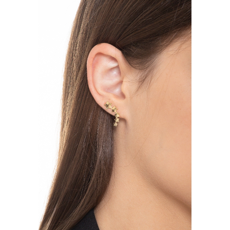 Pendientes en oro amarillo de 18k con estrellitas