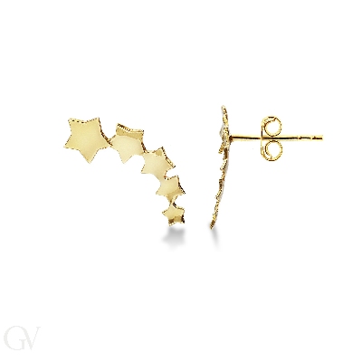 Pendientes en oro amarillo de 18k con estrellitas