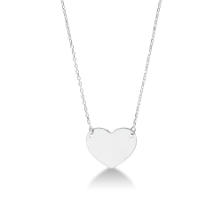 Collar en oro blanco 18k con colgante de corazon