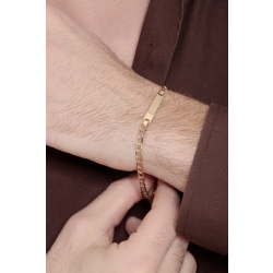 Pulsera hombre en oro amarillo 18k con placa personalizable  2