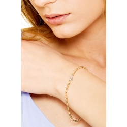 Pulsera con bolitas Oro Amarillo 18k y ancla en Oro Blanco de 18k 2