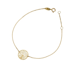 Pulsera en oro amarillo 18k con colgante Árbol de la Vida