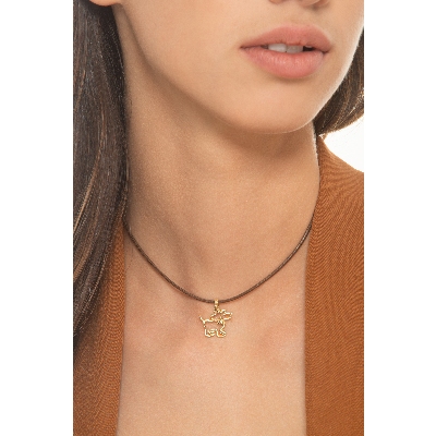 Colgante perro estilizado en oro amarillo de 18k