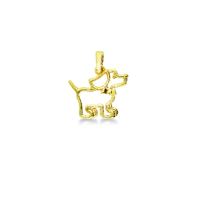 Colgante perro estilizado en oro amarillo de 18k