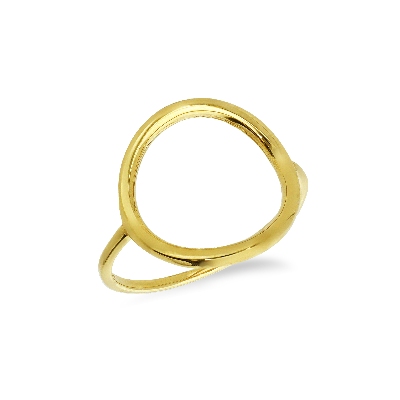 Anillo en oro amarillo 18k con círculo de diseño abierto