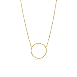 Collar de oro amarillo 18k con colgante en forma de círculo