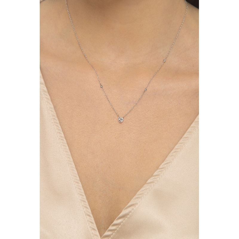 Collar rolò en oro blanco 18k con zirconia Collar rolò en oro blanco 18k con zirconia