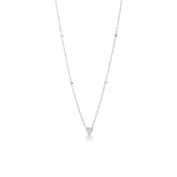 Collar rolò en oro blanco 18k con zirconia