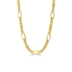 Collar en oro amarillo 18k con eslabones tipo groumette