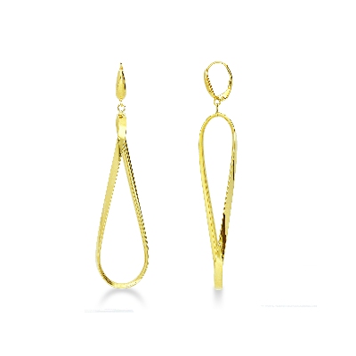 Pendientes ovalados ondulados oro amarillo 18k