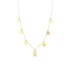 Collar oro amarillo 18k con siete charms redondos