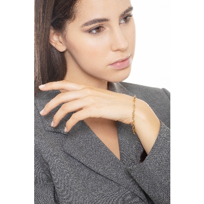 Pulsera de cadena en oro amarillo 18k