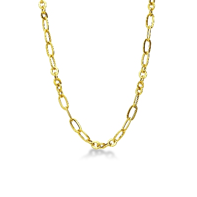 Collar con cadena de eslabones en oro amarillo de 18kt