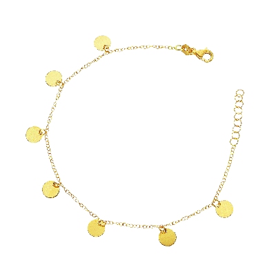 Brazalete en oro amarillo 18k con 7 charms redondos
