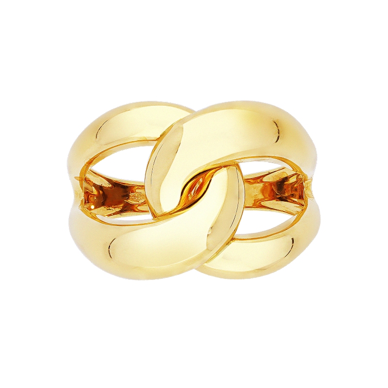 Anillo en oro amarillo 750 con diseño entrelazado  Anillo en oro amarillo 750 con diseño entrelazado