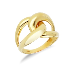 Anillo en oro amarillo 750 con diseño entrelazado