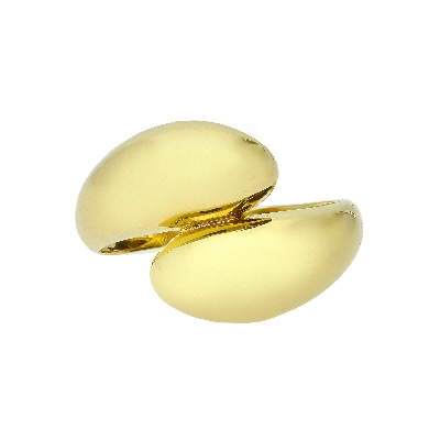 Anillo contrarié en oro amarillo 18k con acabado brillante