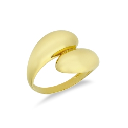 Anillo contrarié en oro amarillo 18k con acabado brillante