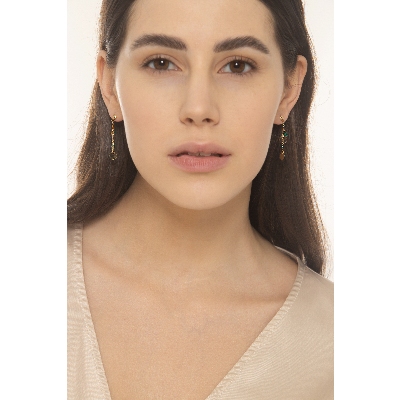 Pendientes cadena oro 18K Cascada