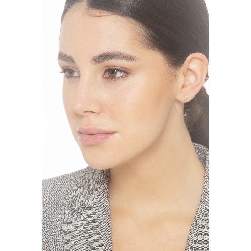 Pendientes de garra en oro amarillo 18k con circonitas