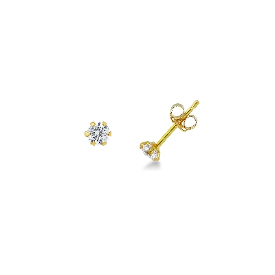 Pendientes de garra en oro amarillo 18k con circonitas