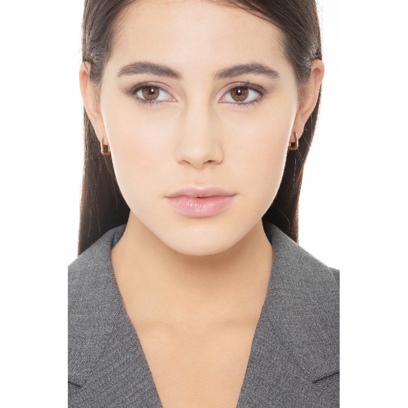 Pendientes rectangulares en oro rosa de 18k Pendientes rectangulares en oro rosa de 18k