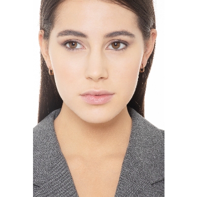 Pendientes rectangulares en oro rosa de 18k