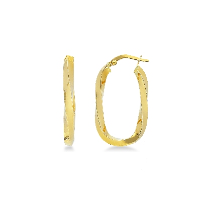 Pendientes en oro amarillo 18k de forma ovalada cuadrada