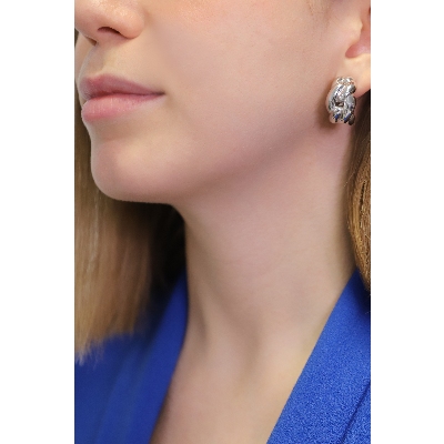 Aros gourmette en oro blanco 18k