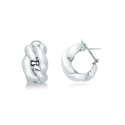 Aros gourmette en oro blanco 18k