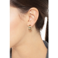 Aros en oro amarillo 18 quilates con circonitas de colores 2
