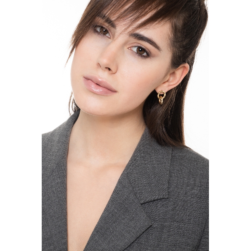 Pendientes en Oro Amarillo 18k con Doble Anillo