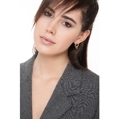 Pendientes en Oro Amarillo 18k con Doble Anillo