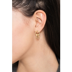 Pendientes en Oro Amarillo 18k con Doble Anillo 2