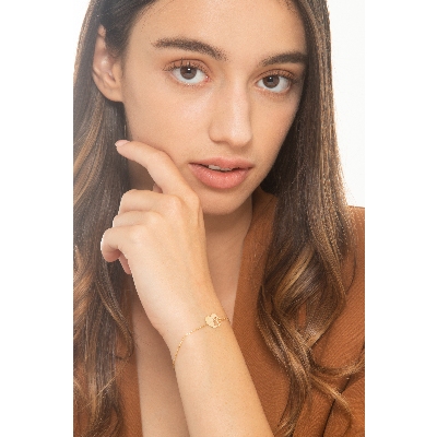 Pulsera en oro amarillo 18k  huella de perro