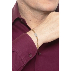 Pulsera con placa de oro amarillo y blanco de 18k 2