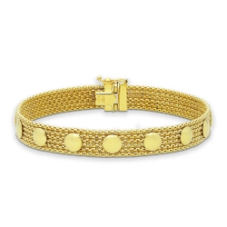 Brazalete de eslabones flexibles en oro amarillo y blanco de 18k