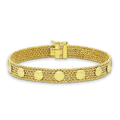 Brazalete de eslabones flexibles en oro amarillo y blanco de 18k