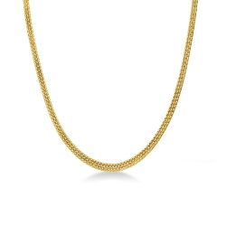 Collar semi-rígido en oro amarillo 18k con eslabones suaves y estriados